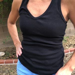 james perse standard black tanktop